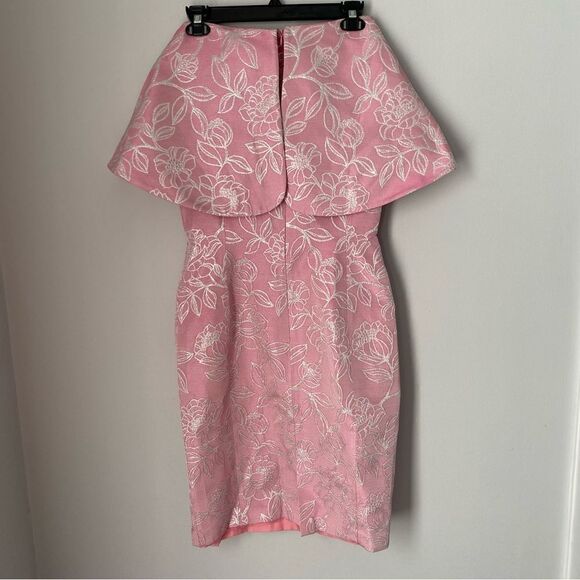 B Michael America Red Collection Women’s Folded Open Shoulder Midi Pink Dress 8 - Picture 2 of 3